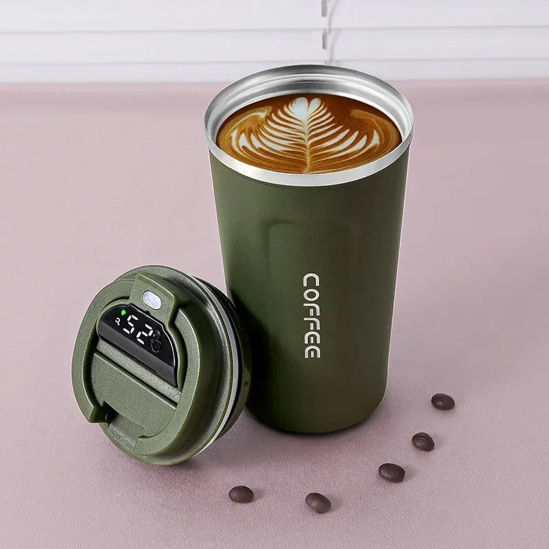 Coffee cup with temperature Display