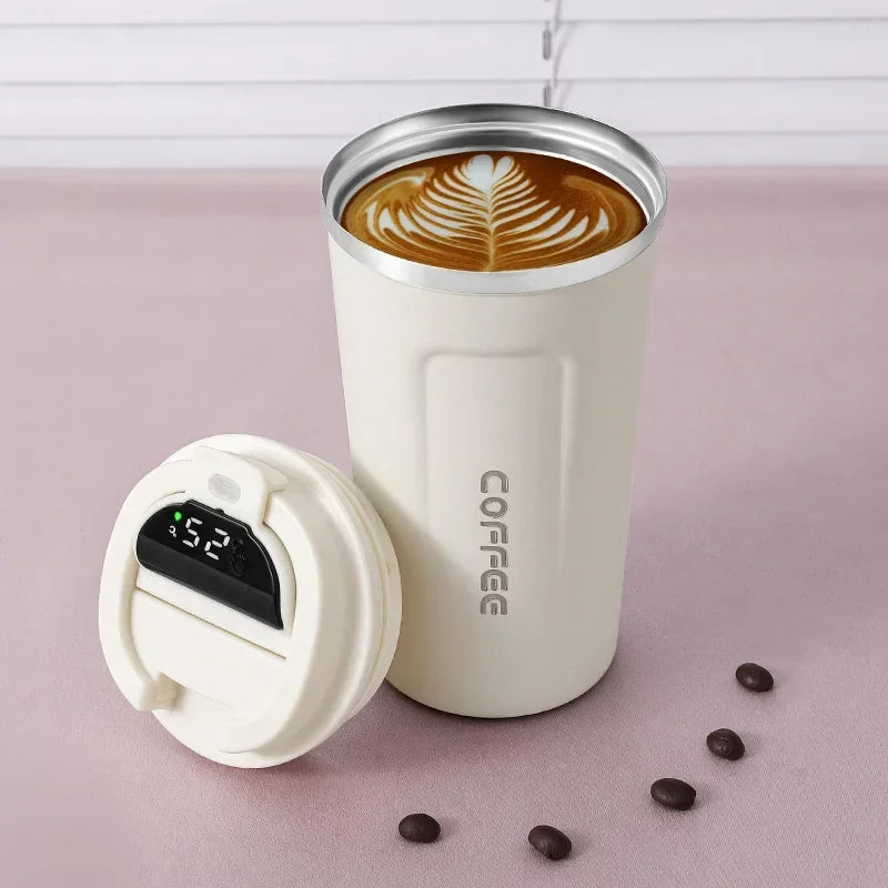 Coffee cup with temperature Display