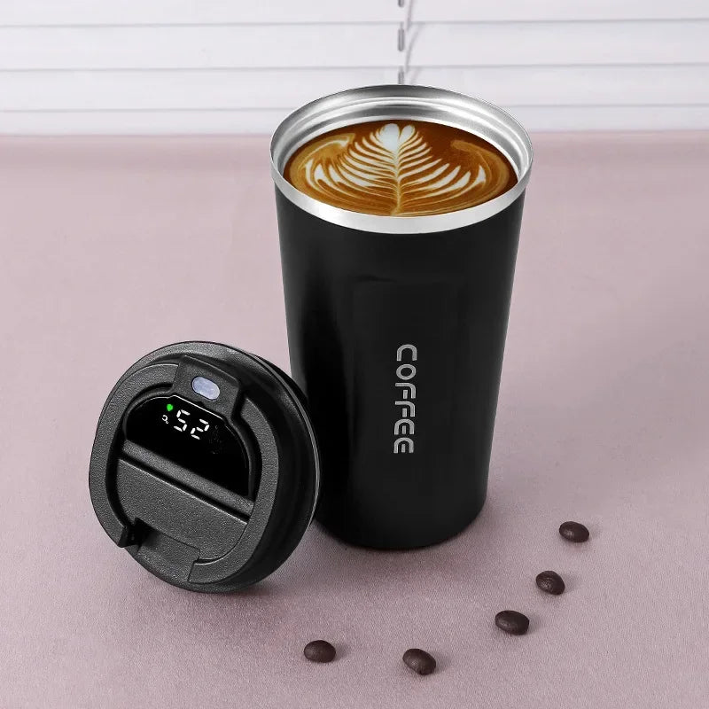 Coffee cup with temperature Display